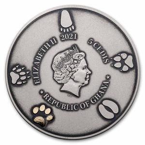Ghana / Silver Five Ounces 2021 Lynx - obverse photo