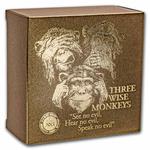 Silver Ounce 2022 Three Wise Monkeys: Photo Coin, Ghana, Silver Ounce 2022 Three Wise Monkeys / thumbnail
