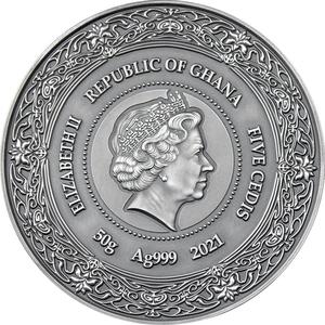 Ghana / Silver Fifty Grams 2021 Goddesses of Health - Brigid - obverse photo