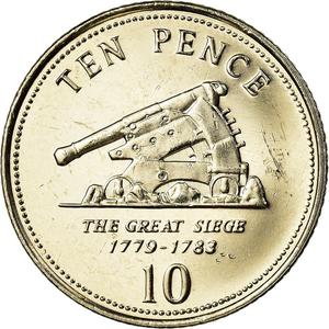 Gibraltar / Ten Pence 2009 - reverse photo