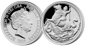 Gibraltar / Silver Sovereign 2019 Saint George and the Dragon - reverse photo