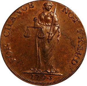 Great Britain / Halfpenny Token 1794 Suffolk Bungay - reverse photo
