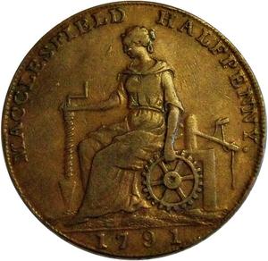 Great Britain / Halfpenny Token 1791 Cheshire Macclesfield - reverse photo