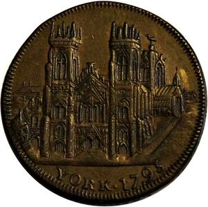 Great Britain / Halfpenny Token 1795 Yorkshire York Cathedral - obverse photo