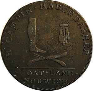 Great Britain / Halfpenny Token 1793 Norfolk Norwich Campin - obverse photo