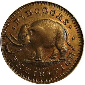 Great Britain / Farthing Token Pidcock Elephant and Pelican - obverse photo