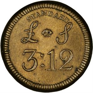 Great Britain / Coin Weight for Portuguese 8 Escudo Gold Coin - reverse photo