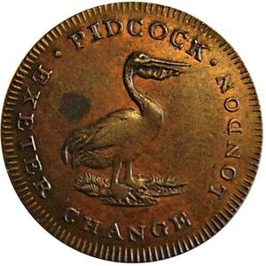 Great Britain / Farthing Token Pidcock Elephant and Pelican - reverse photo