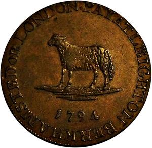 Great Britain / Halfpenny Token 1797 Bedford - reverse photo