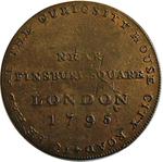 Halfpenny Token 1795 Middlesex T Halls: Photo Coin, Great Britain, Halfpenny Token 1795 Middlesex T Halls / thumbnail