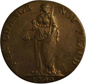 Great Britain / Halfpenny Token 1794 Herefordshire Honiatt - reverse photo