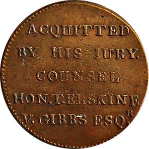 Great Britain / Halfpenny Token 1794 Middlesex Thomas Hardy Acquitted - obverse photo