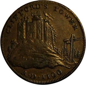 Great Britain / Halfpenny Token 1795 Yorkshire York Cathedral - reverse photo