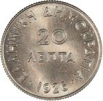 Greece / Twenty Lepta 1926 - reverse photo