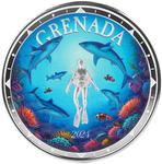 Grenada / Silver Ounce 2024 Shark Diver / Coloured Proof - reverse photo
