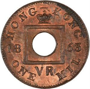 Hong Kong, British / One Mil 1863 - obverse photo