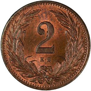 Hungary / Two Filler 1908 - reverse photo