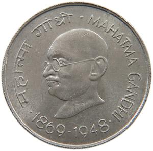 India / One Rupee 1969 Gandhi - obverse photo