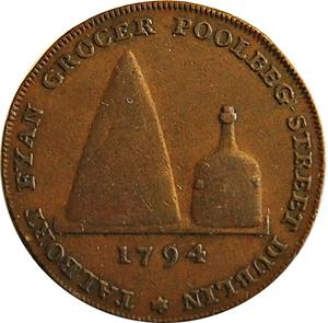 Ireland, Kingdom of / Halfpenny Token 1794 Dublin Fyan - obverse photo