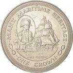 One Crown 1982 HMS Victory: Photo Coin, Isle of Man, One Crown 1982 HMS Victory / thumbnail
