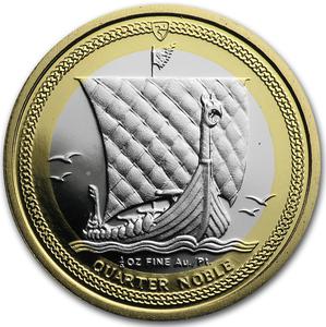 Isle of Man / Bimetallic (Platinum / Gold) Quarter Ounce 1995 Noble - reverse photo