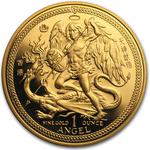 Isle of Man / Gold Ounce 1987 Angel / Hong Kong privy mark - reverse photo
