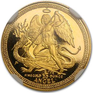 Isle of Man / Gold Twentieth-Ounce 1991 Angel - reverse photo