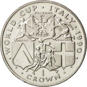 Isle of Man / One Crown 1990 Football World Cup - Palermo - reverse photo