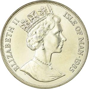 Isle of Man / One Crown 1985 Queen Mother - obverse photo