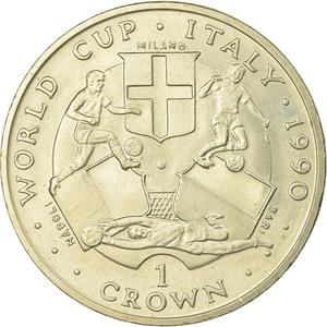 Isle of Man / One Crown 1990 Football World Cup - Milano - reverse photo