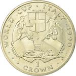 One Crown 1990 Football World Cup - Milano: Photo Coin, Isle of Man, One Crown 1990 Football World Cup - Milano / thumbnail