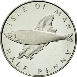 Isle of Man / Half Penny 1976 Platinum - reverse photo