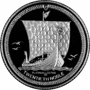 Isle of Man / Platinum Twentieth-Ounce 1992 Noble - reverse photo