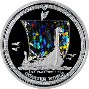 Isle of Man / Platinum Quarter Ounce 1996 Noble - reverse photo