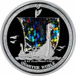 Platinum Quarter Ounce 1996 Noble: Photo 1996 Manx Quarter Ounce Platinum Noble with Hologram / thumbnail