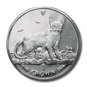 Isle of Man / One Crown 2010 Abyssinian Cat - reverse photo