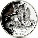 Isle of Man / Silver Five Ounces 1995 Angel - reverse photo