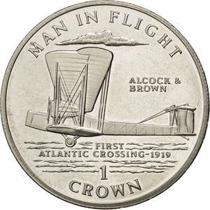 Isle of Man / One Crown 1994 Atlantic Crossing - reverse photo