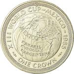 Isle of Man / One Crown 1986 Football World Cup - Globe - reverse photo