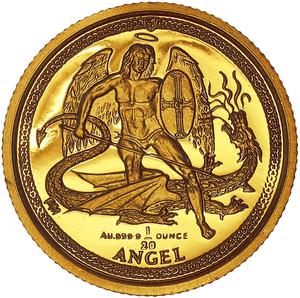 Isle of Man / Gold Twentieth-Ounce 2010 Angel - reverse photo