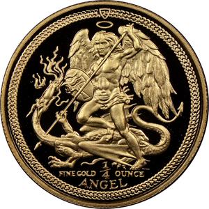 Isle of Man / Gold Quarter Ounce 1989 Angel - reverse photo