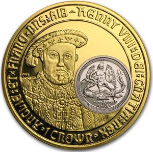 Isle of Man / Bimetallic (Gold / Platinum) Ounce 2009 King Henry VIII - reverse photo