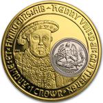Bimetallic (Gold / Platinum) Ounce 2009 King Henry VIII: Photo 2009 Isle of Man 1 oz Gold & 1/20 oz Platinum Henry VIII Proof / thumbnail