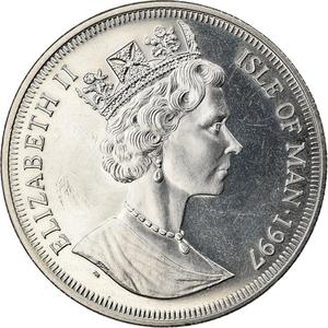 Isle of Man / One Crown 1997 Candytuft - reverse photo