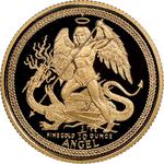 Gold Tenth-Ounce 1986 Angel: Photo Isle Of Man 1/10 Angel KM# 140 / thumbnail