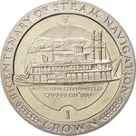 One Crown 1988 Steam Navigation: Photo Coin, Isle of Man, One Crown 1988 Steam Navigation / thumbnail