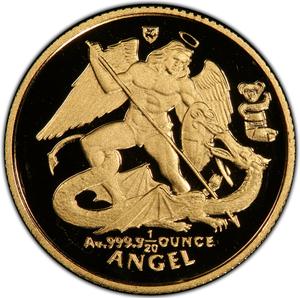 Isle of Man / Gold Twentieth-Ounce 1996 Angel - reverse photo