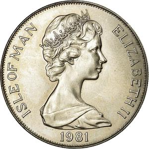 Isle of Man / One Crown 1981 Royal Wedding - obverse photo