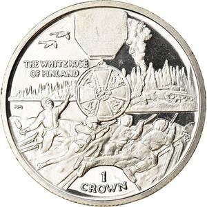 Isle of Man / One Crown 2005 White Rose of Finland - reverse photo