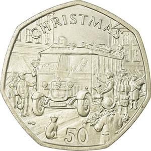 Isle of Man / Fifty Pence 1987 Christmas - reverse photo